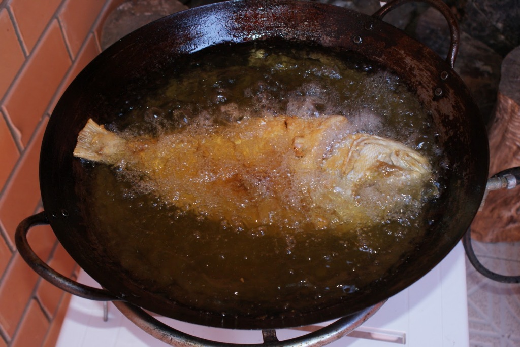 Ao serem submetidos ao aquecimento ou à fritura, os óleos liberam um produto cancerígeno chamado acroleína. O azeite de oliva tem baixa resistência ao calor e só deve ser utilizado a frio. Para fritar, use óleo de canola ou de milho mas, para minimizar os efeitos da fritura, certifique-se que a temperatura do óleo não passe dos 180º